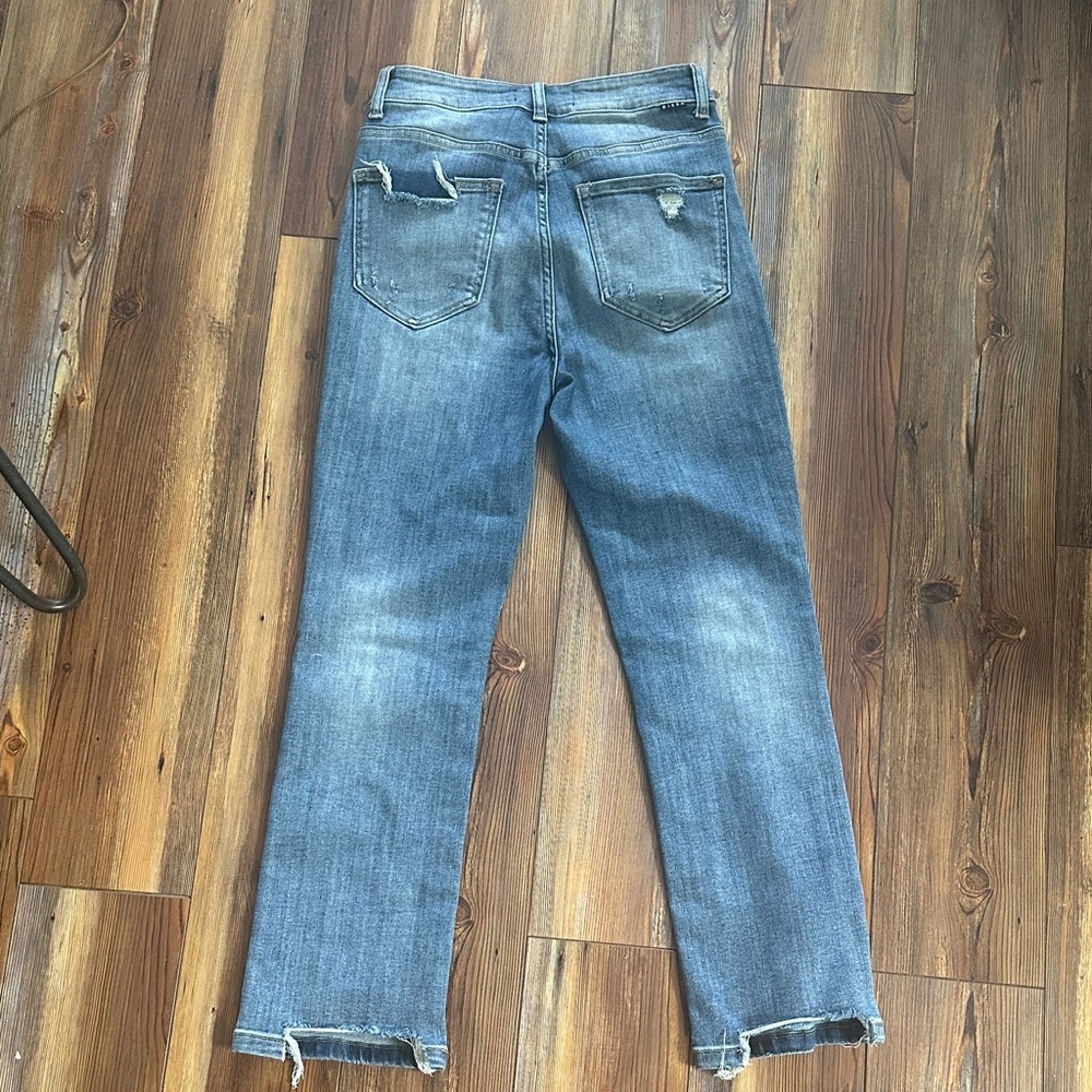 Risen Jeans Distressed High-Rise Straight Jeans - Light Blue 3/26 - Picture 6 of 6
